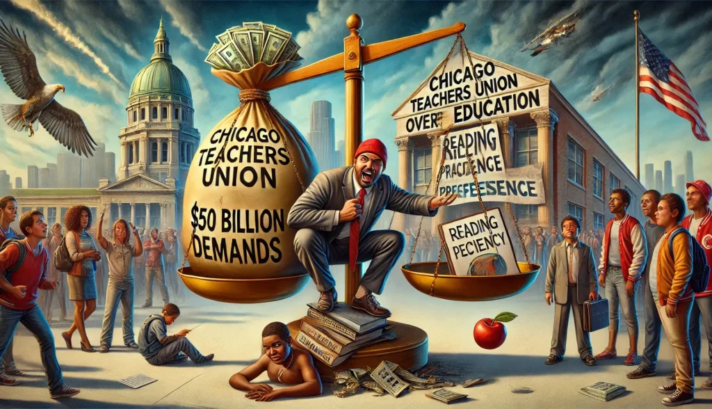image portraying Chicago Teachers Union wants $50 Billion MORE
