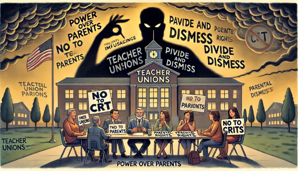 parents meeting with teacher union leaders