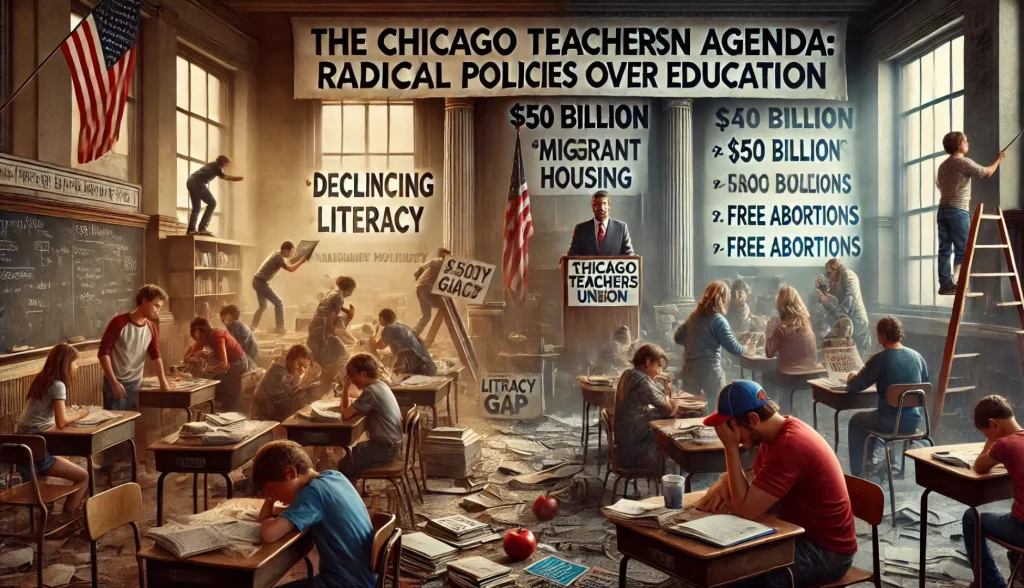 union boss speaking over a school falling apart